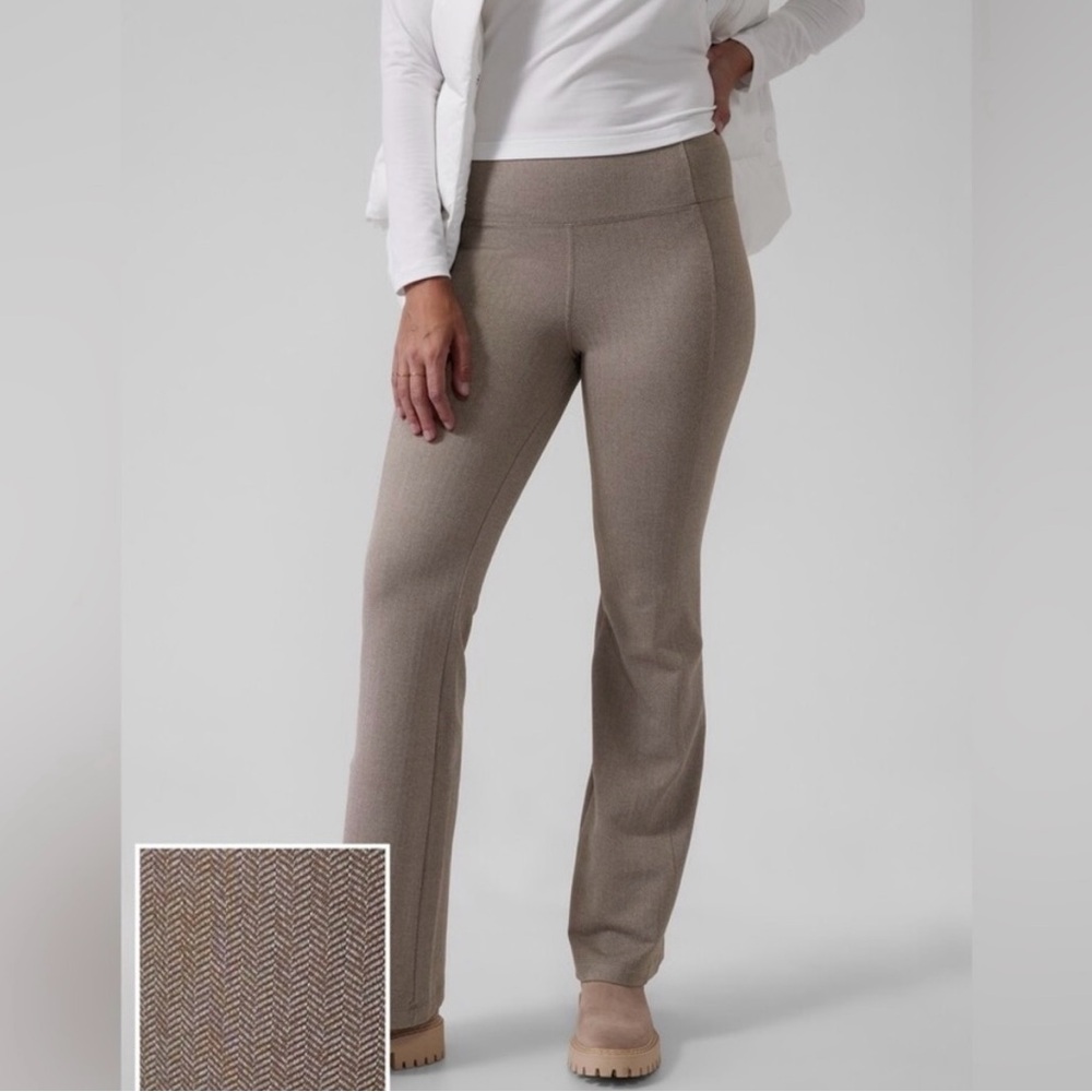 NWT Athleta Delancey Herringbone Flare Pants - Gray